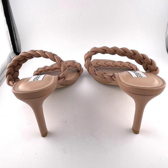 Steve Madden Prema Nude Vegan Leather Braided Sandal Heel Size 5M NWOB - Picture 6 of 7